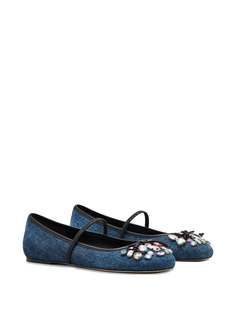 балетки The Gem Denim с кристаллами 4