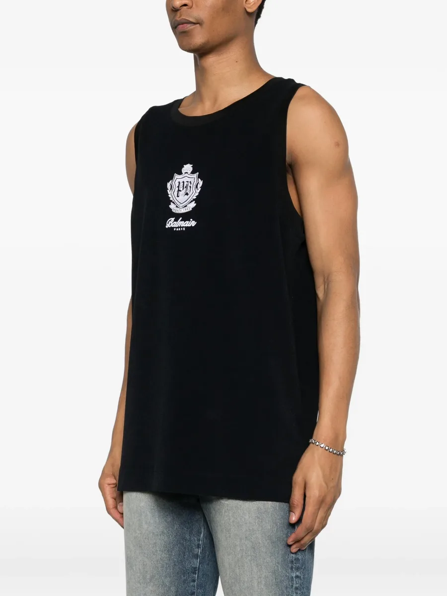 logo-embroidered tank top 6