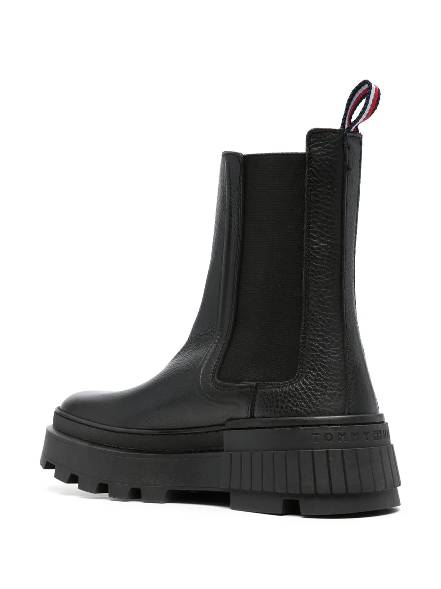 round-toe leather ankle boots 6