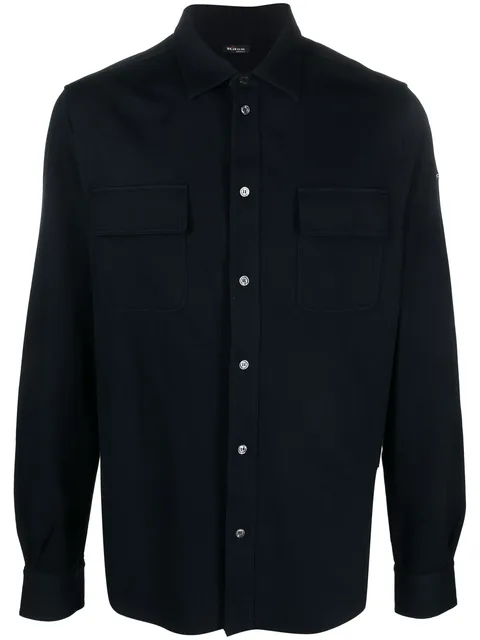 logo-embroidered stretch-cotton shirt