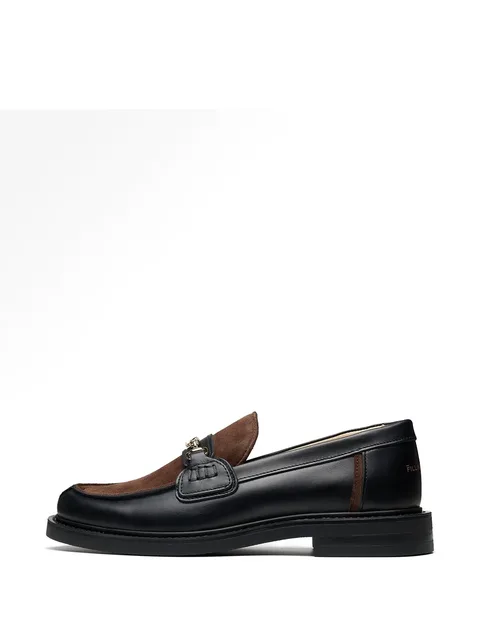 panelled buckled loafers