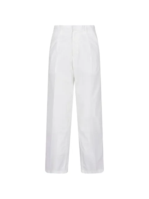 pleated straight-leg trousers
