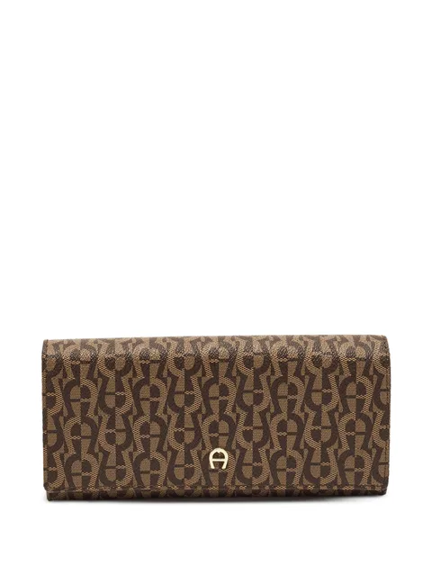 logo-print continental wallet