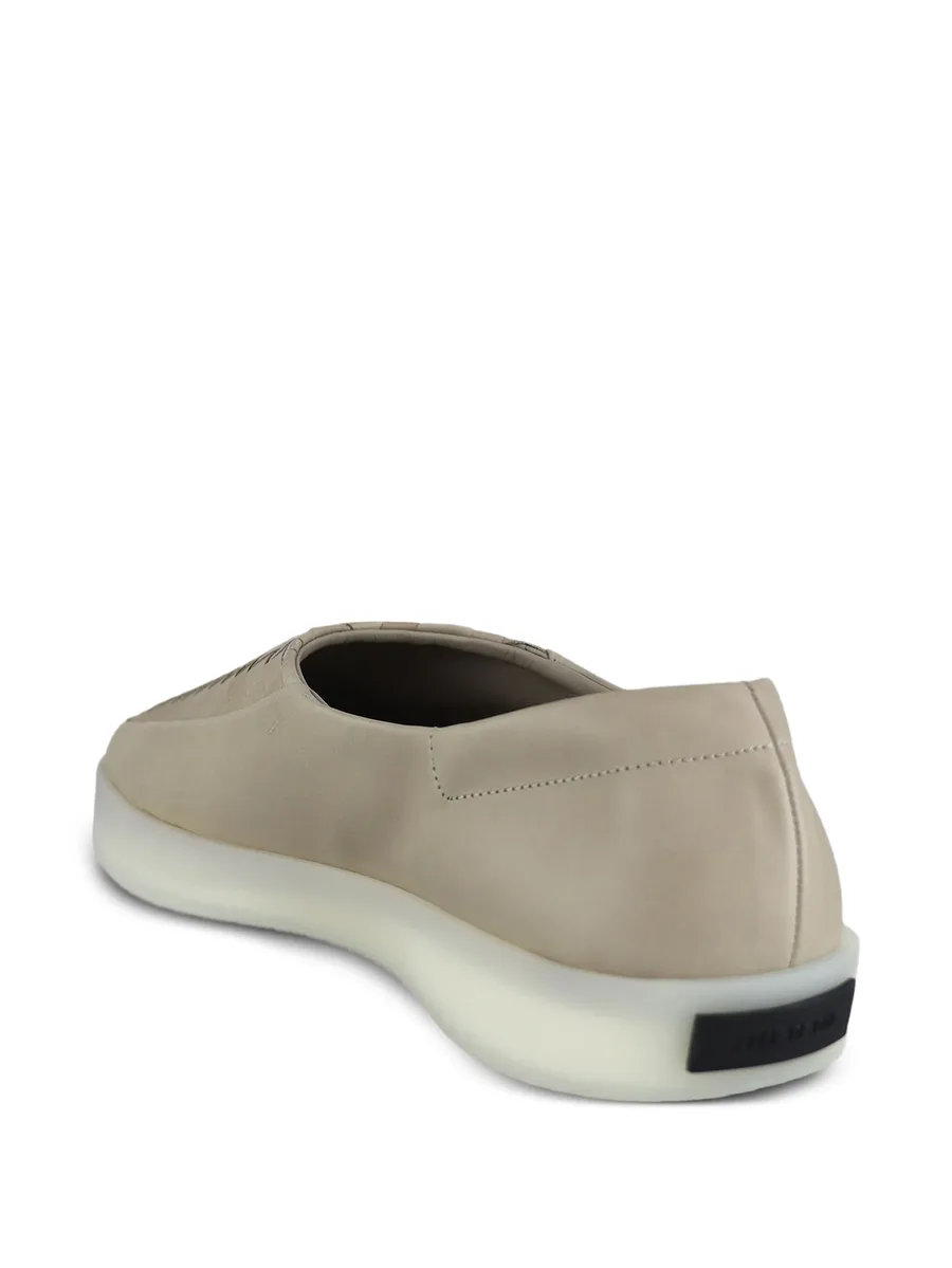 woven-panel leather loafers 6
