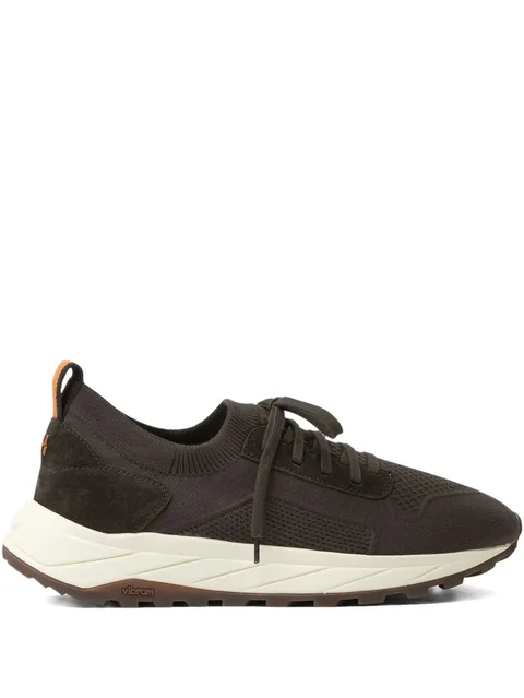 suede-panelled sneakers