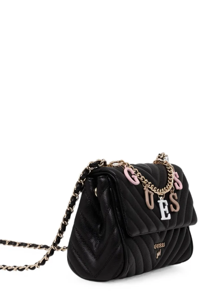 Maddie chevron-quilted letter-charm cross body bag 5