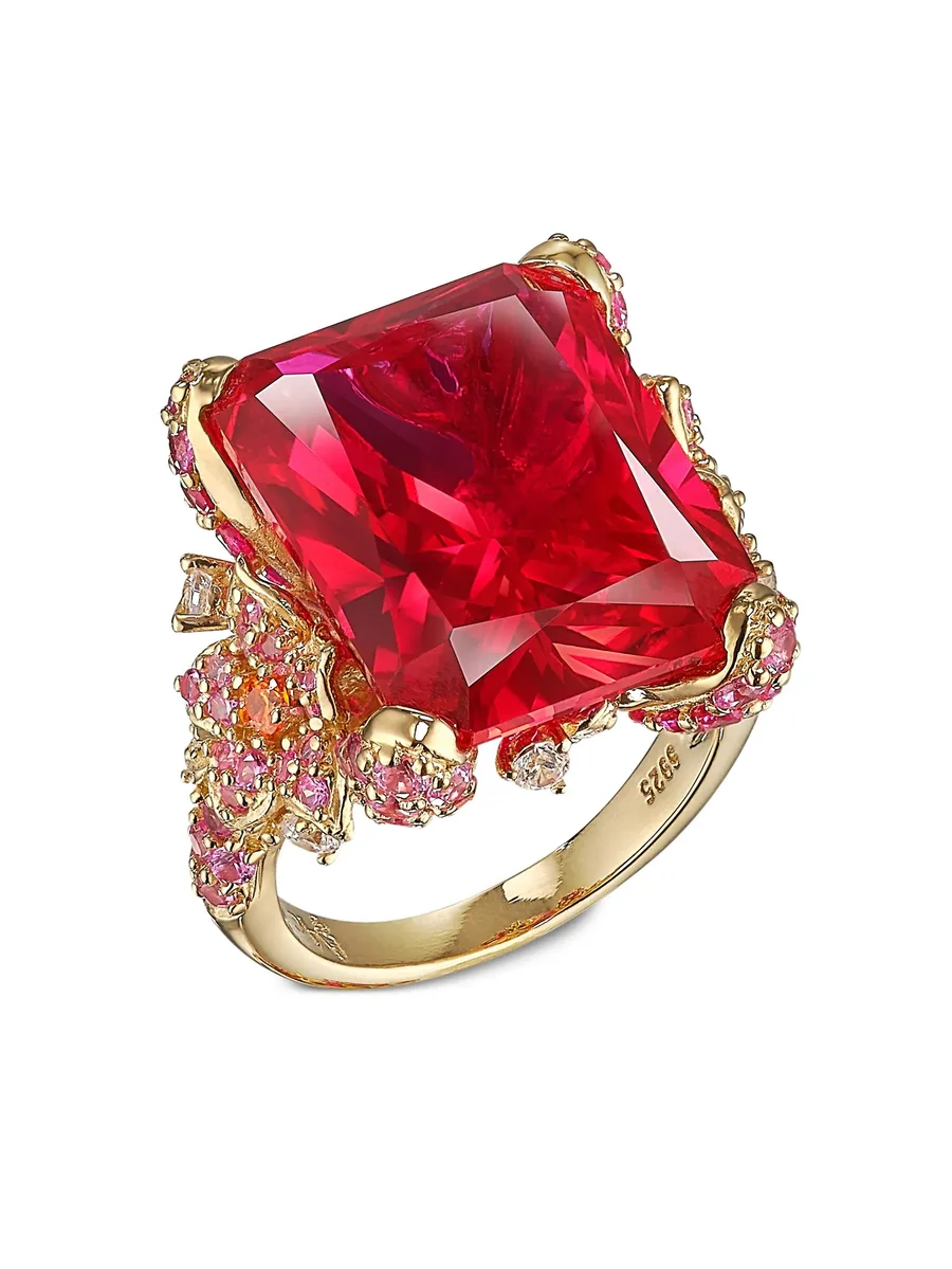 позолоченное кольцо Ruby Cinderella с камнями 4