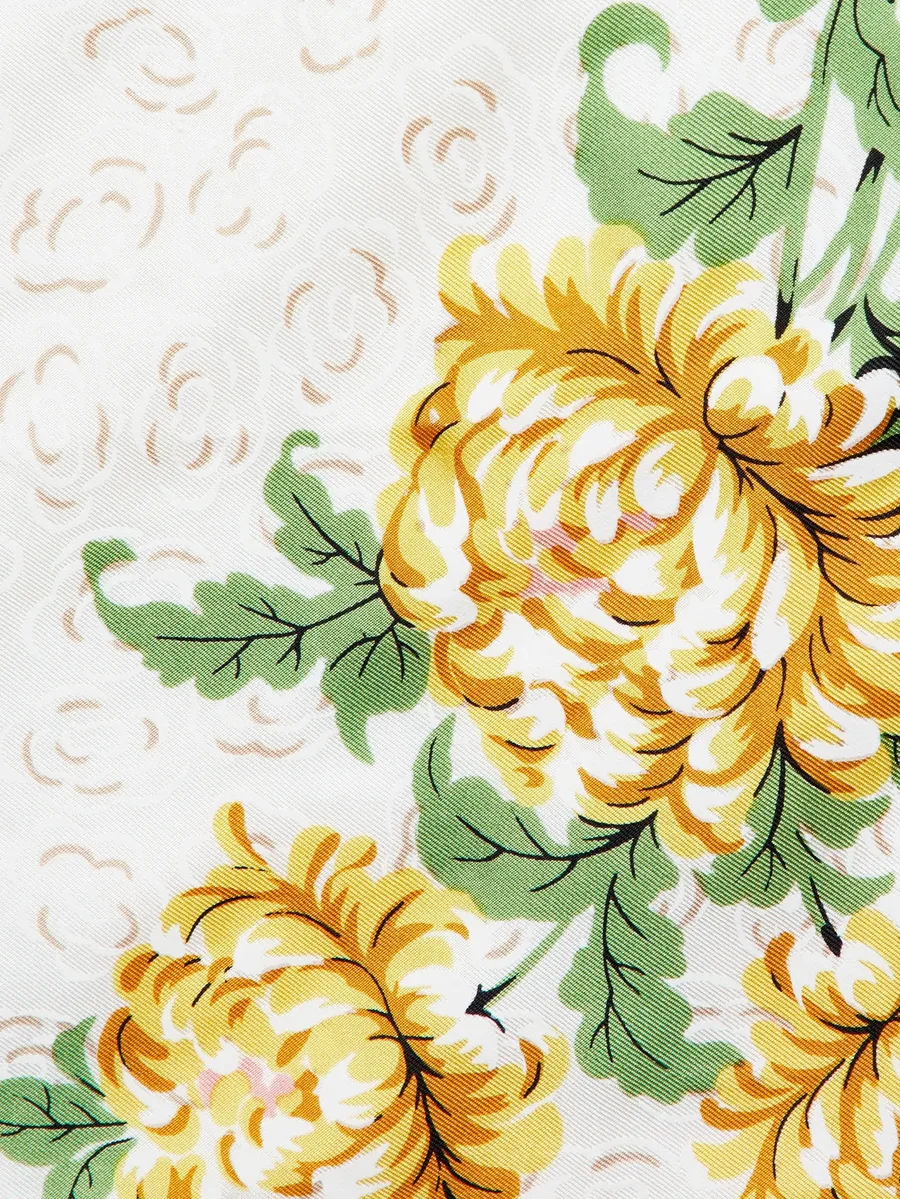 floral-painted silk neckerchief 2