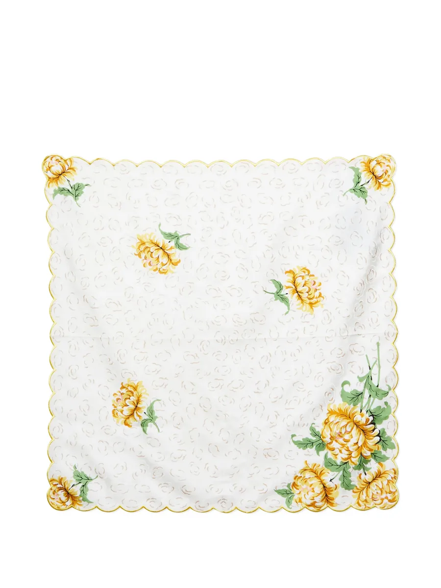 floral-painted silk neckerchief 1