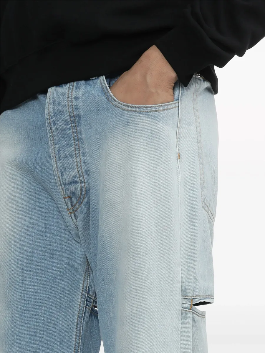 cut-out straight-leg jeans 10