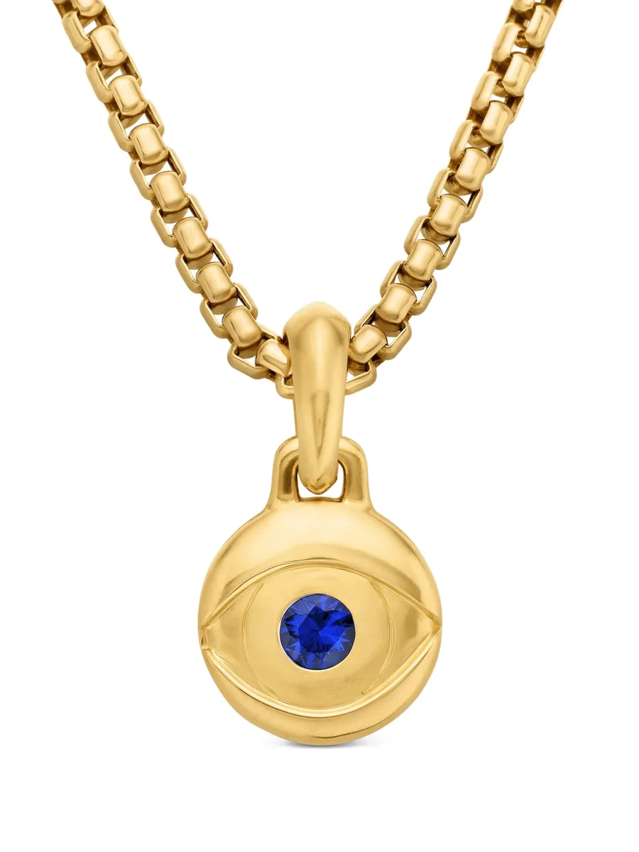 подвеска Evil Eye из желтого золота с сапфирами (14.5 мм) 1