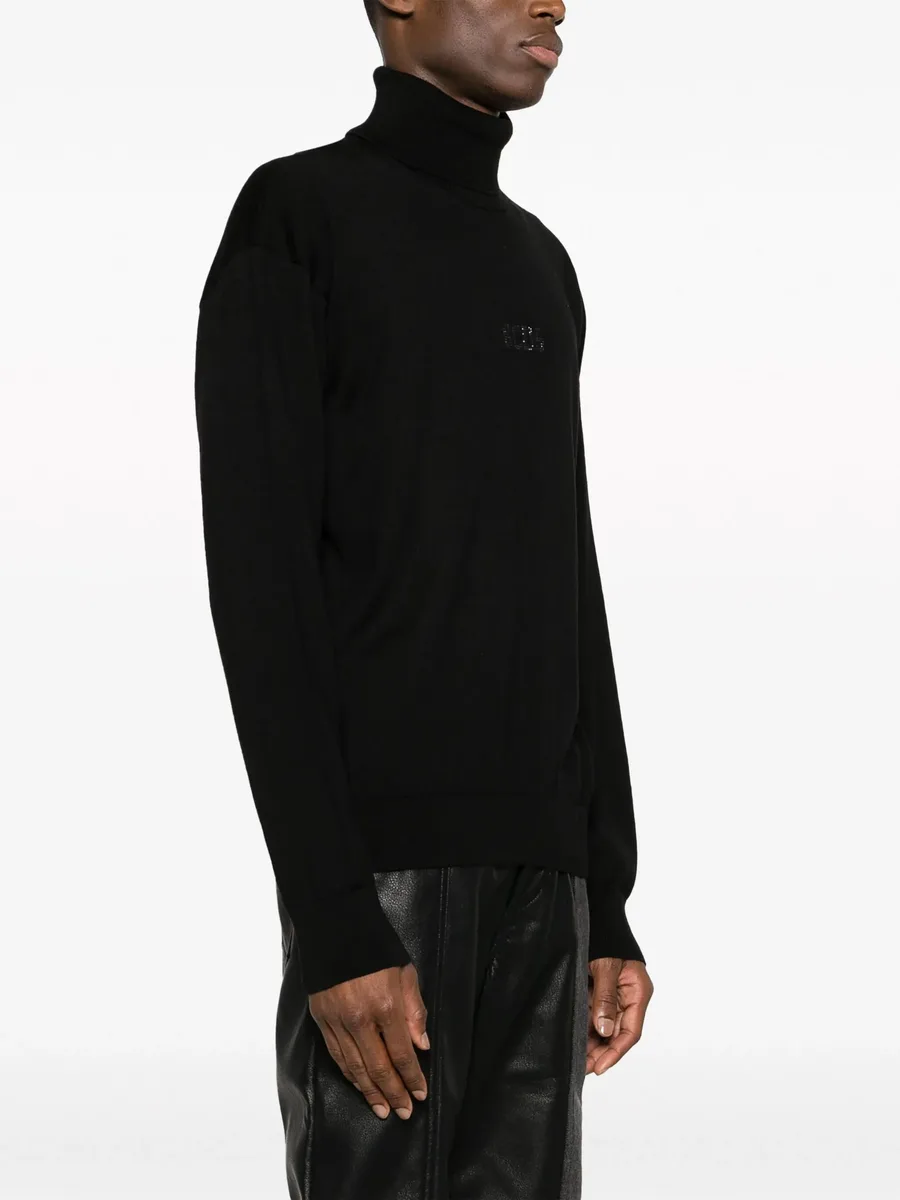 logo-embroidered roll-neck jumper 6