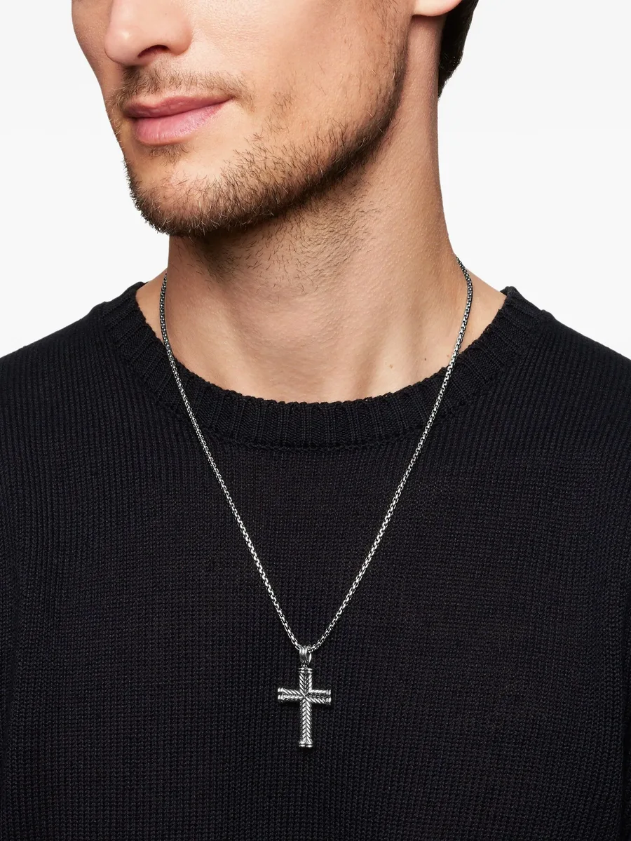 серебряная подвеска Chevron Cross (33.5 мм) 2
