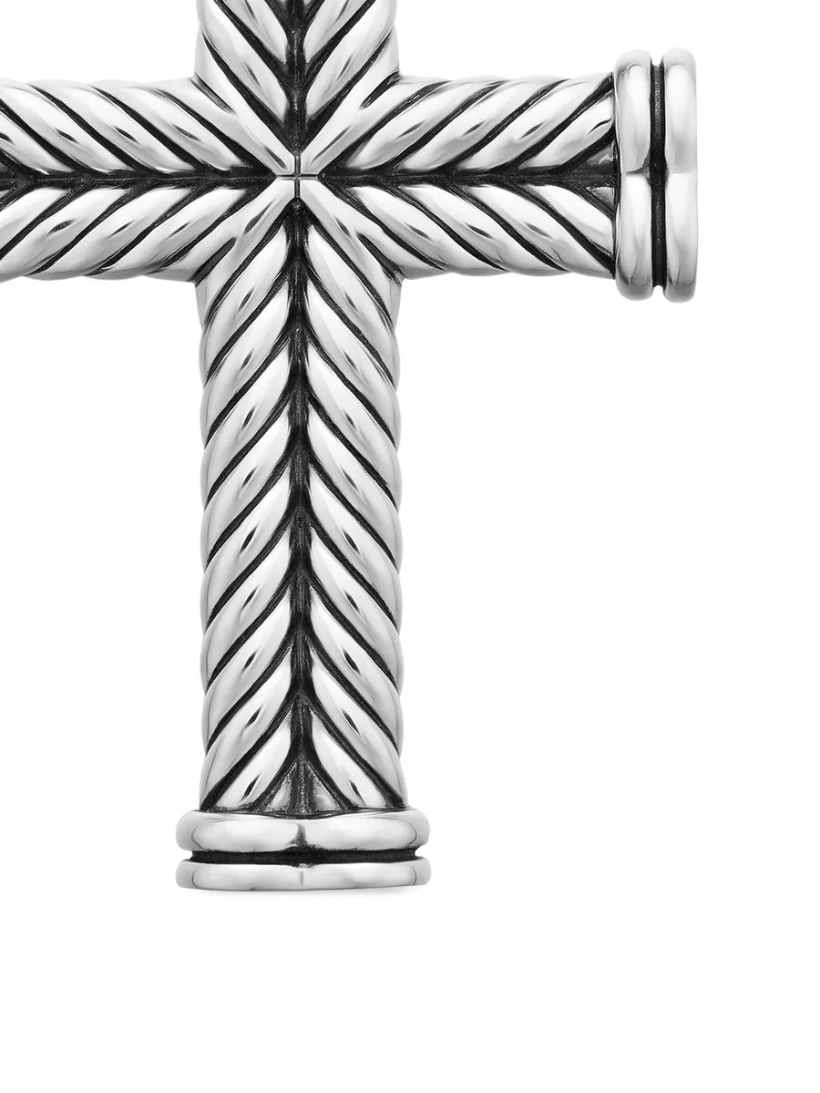 серебряная подвеска Chevron Cross (33.5 мм) 6