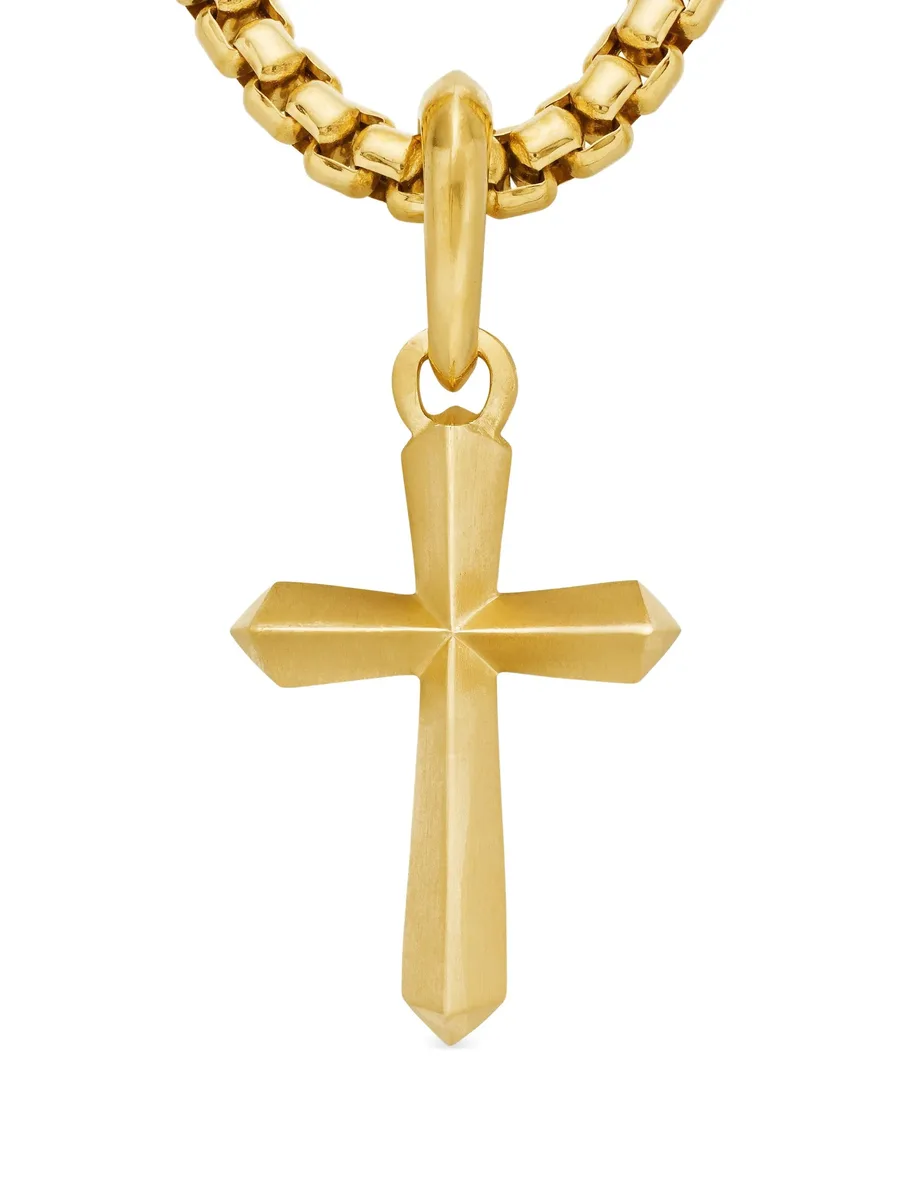 подвеска Roman Cross из желтого золота (19 мм) 6