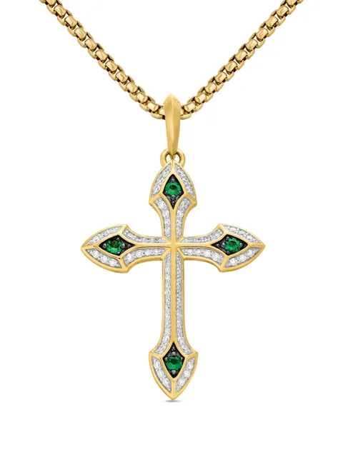 амулет Gothic Cross из желтого золота с бриллиантами