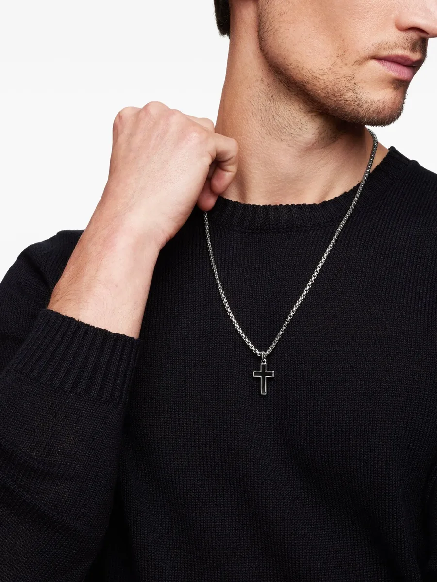 серебряная подвеска Exotic Stone Cross с ониксом (26 мм) 3