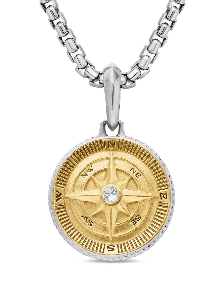 подвеска Maritime Compass из желтого золота и серебра с бриллиантами (29.5 мм) 1