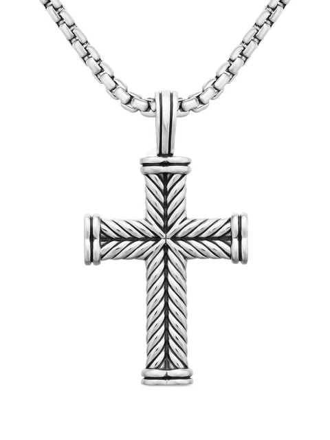 серебряная подвеска Chevron Cross (33.5 мм)