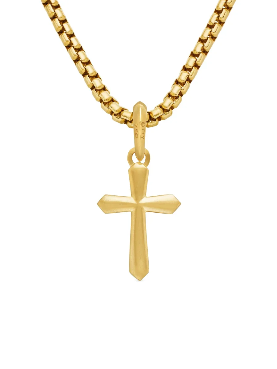 подвеска Roman Cross из желтого золота (19 мм) 4