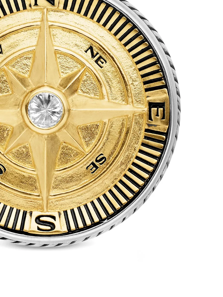 подвеска Maritime Compass из желтого золота и серебра с бриллиантами (29.5 мм) 6