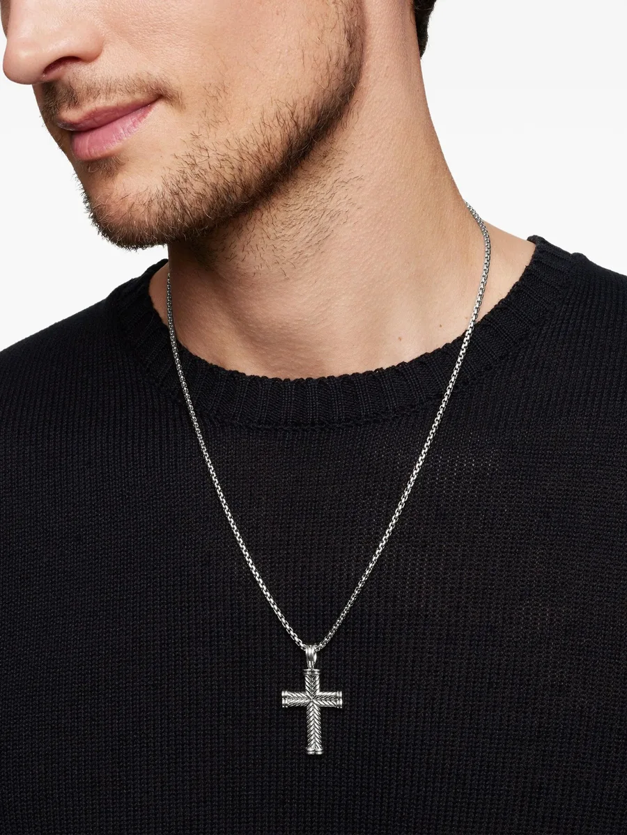 серебряная подвеска Chevron Cross (33.5 мм) 3