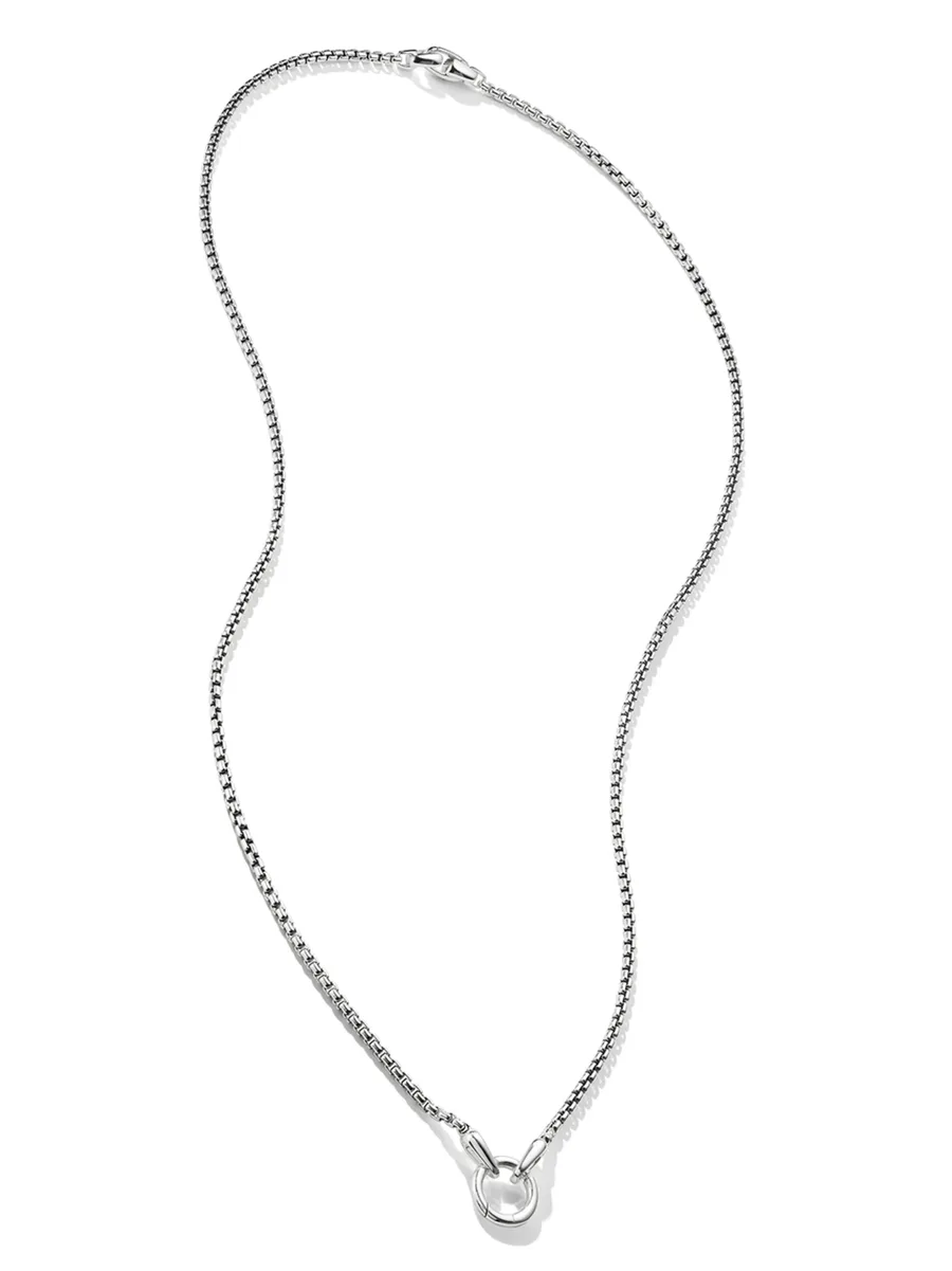 серебряное колье Smooth Amulet Box Chain (2.7 мм) 2