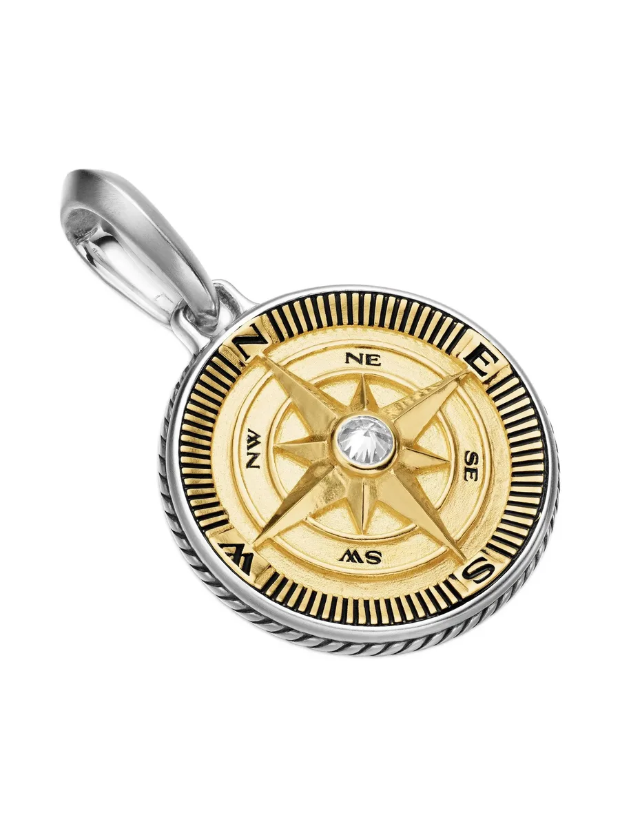 подвеска Maritime Compass из желтого золота и серебра с бриллиантами (29.5 мм) 5
