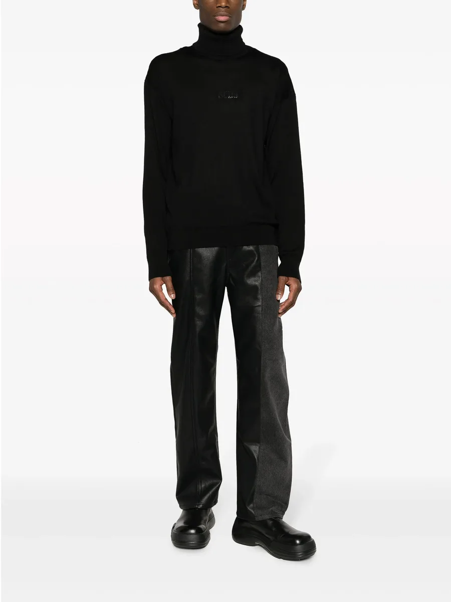 logo-embroidered roll-neck jumper 4