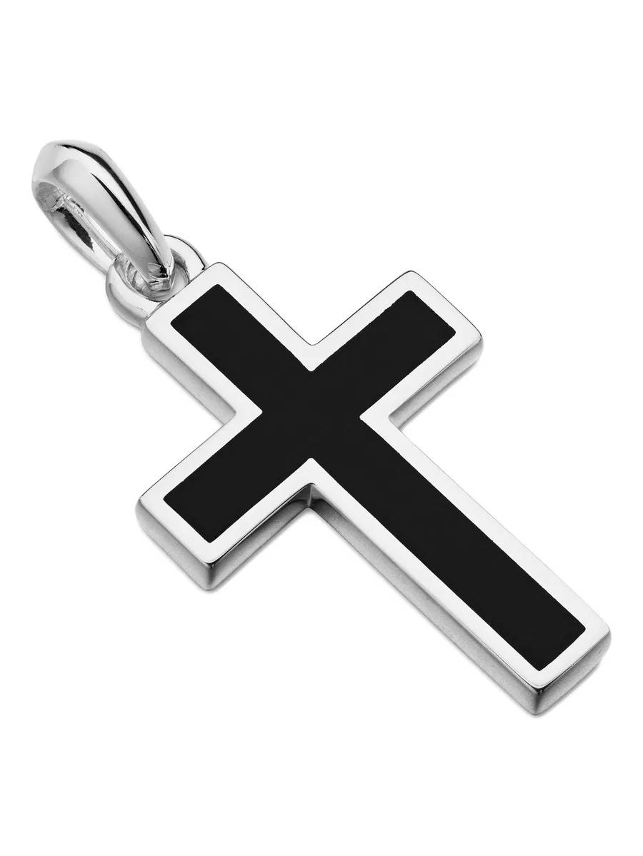 серебряная подвеска Exotic Stone Cross с ониксом (26 мм) 5
