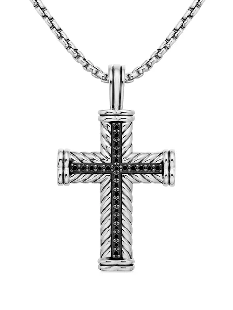 серебряная подвеска Chevron Cross с бриллиантами (41.7 мм)