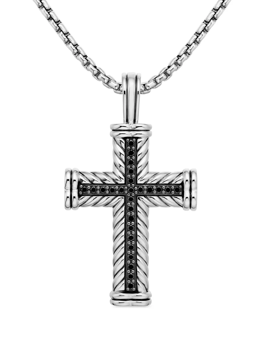 серебряная подвеска Chevron Cross с бриллиантами (41.7 мм) 1