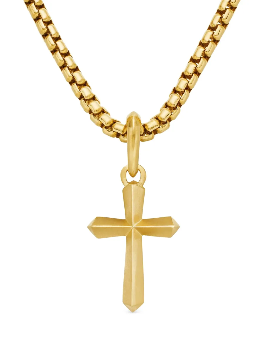 подвеска Roman Cross из желтого золота (19 мм) 1