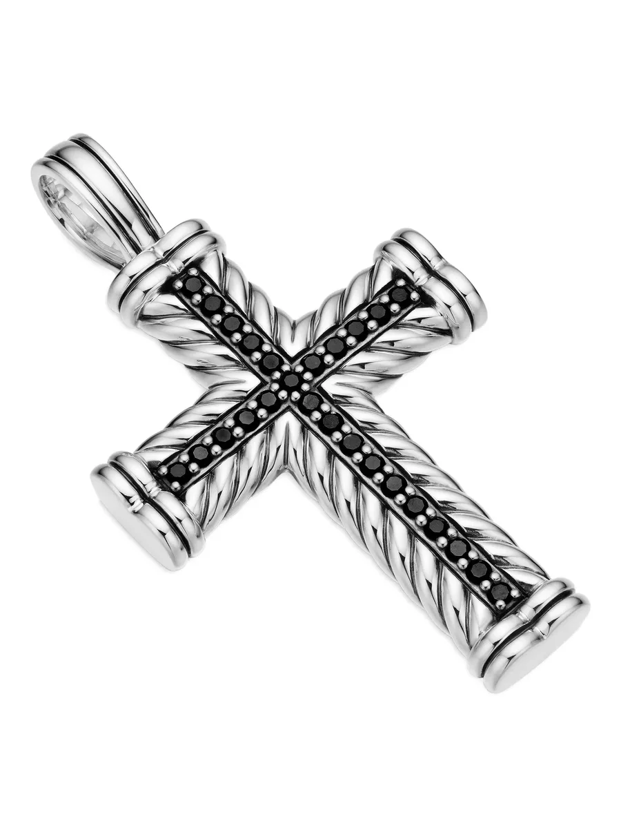 серебряная подвеска Chevron Cross с бриллиантами (41.7 мм) 5