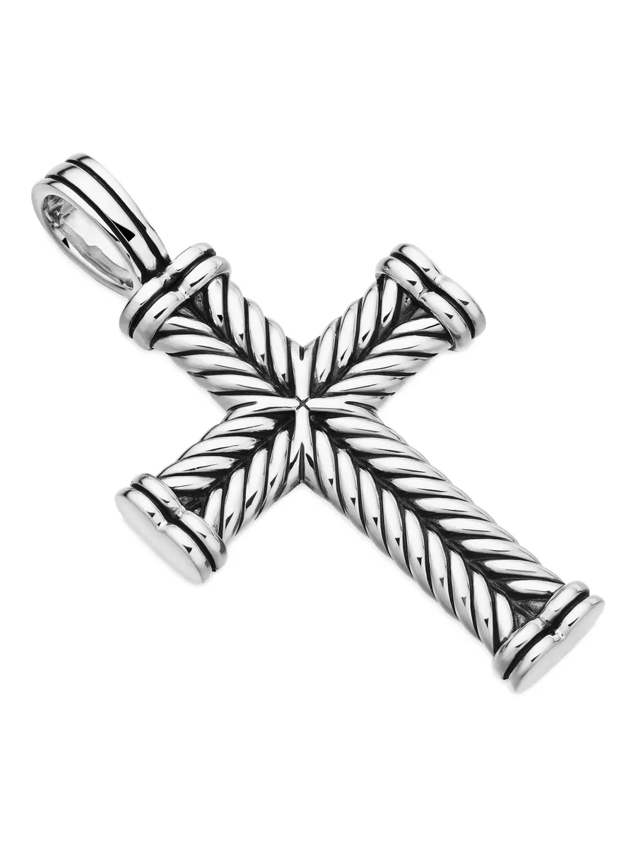 серебряная подвеска Chevron Cross (33.5 мм) 5