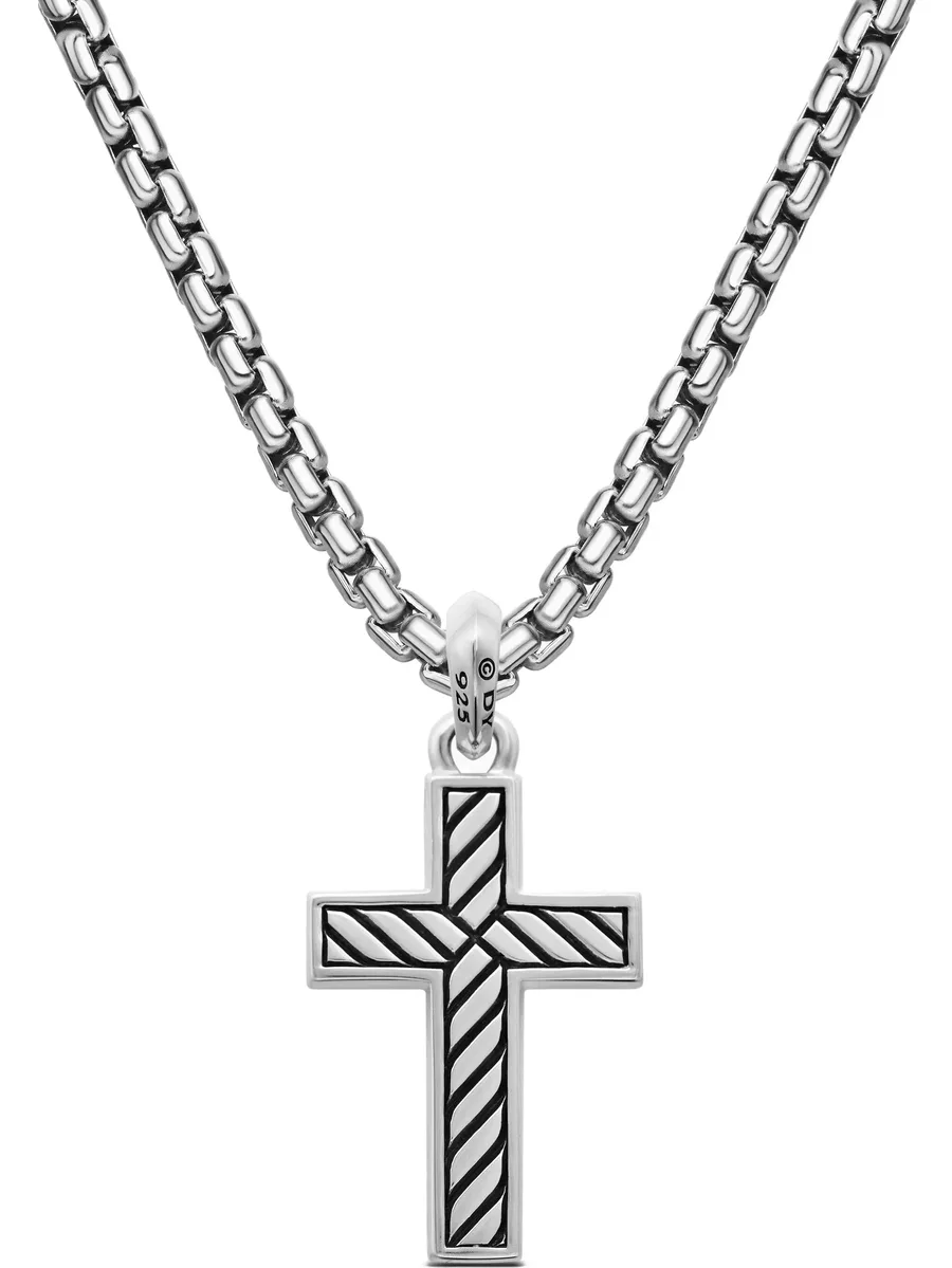 серебряная подвеска Exotic Stone Cross с ониксом (26 мм) 4
