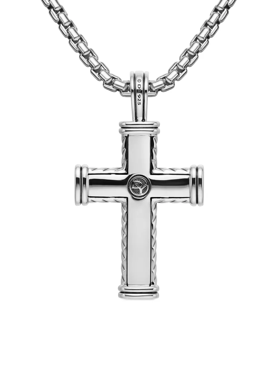 серебряная подвеска Chevron Cross с бриллиантами (41.7 мм) 4