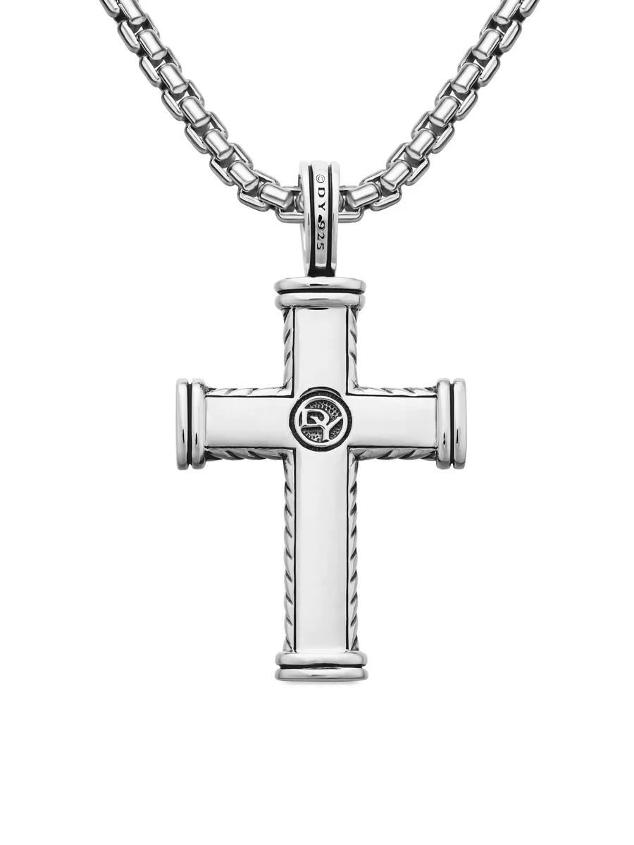 серебряная подвеска Chevron Cross (33.5 мм) 4