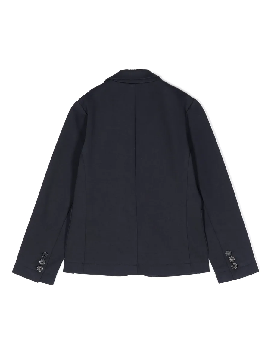 logo-embroidered single-breasted blazer 4
