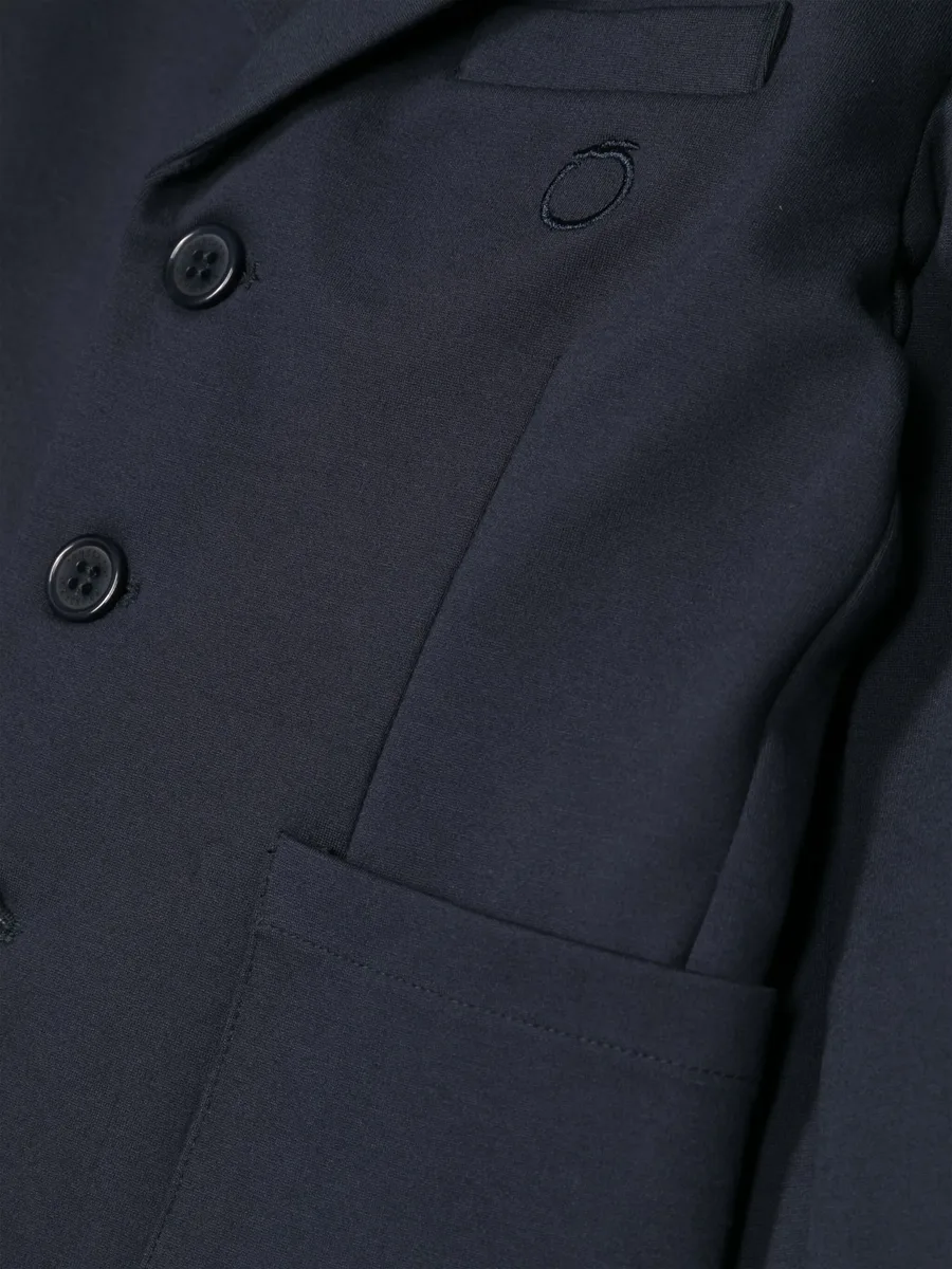 logo-embroidered single-breasted blazer 6