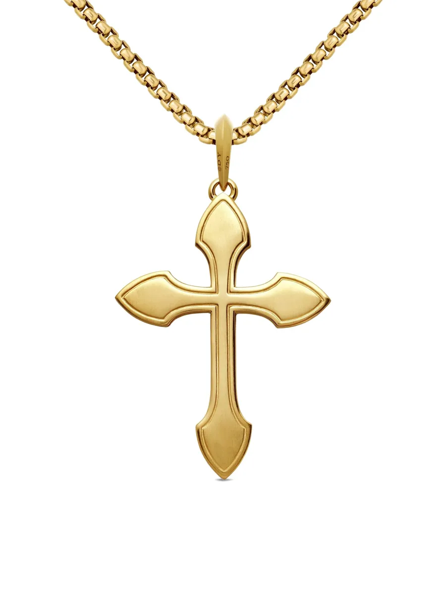 амулет Gothic Cross из желтого золота с бриллиантами 4