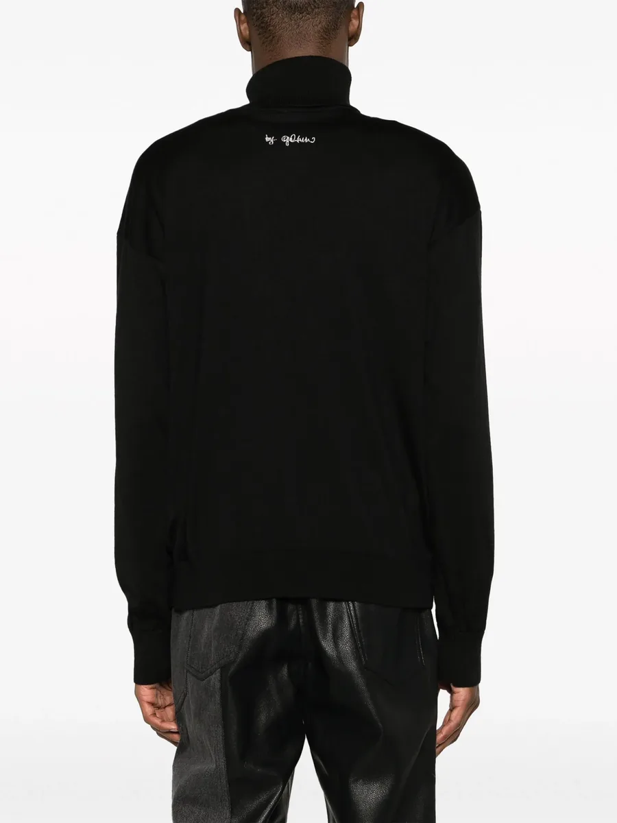 logo-embroidered roll-neck jumper 7