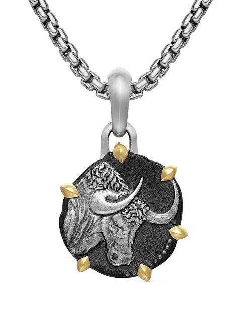 подвеска Taurus из желтого золота и серебра (33 мм)