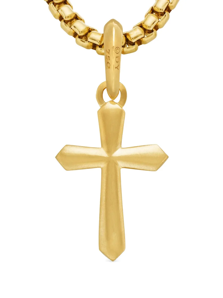 подвеска Roman Cross из желтого золота (19 мм) 7