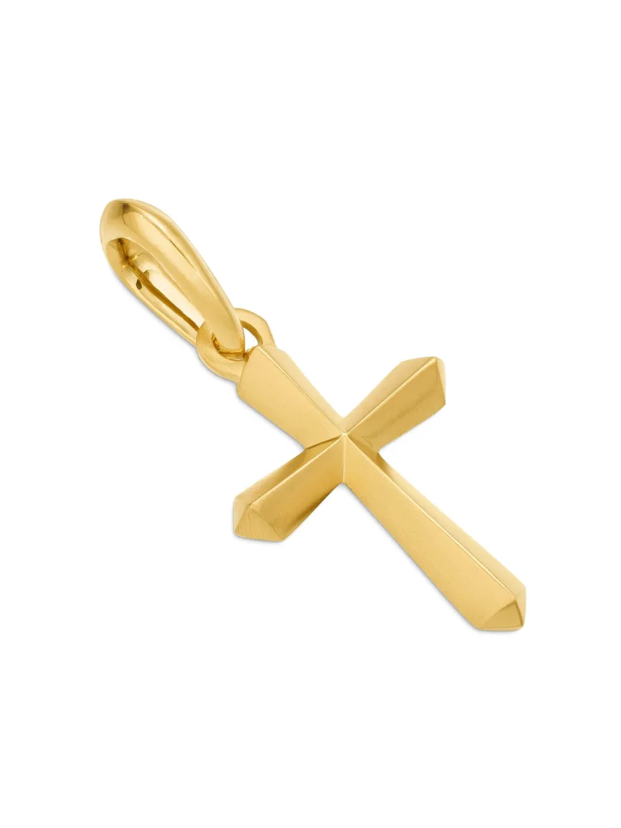 подвеска Roman Cross из желтого золота (19 мм) 5