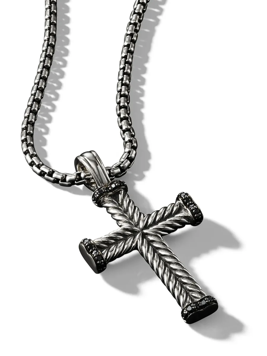 серебряная подвеска Chevron Cross (33.5 мм) 2
