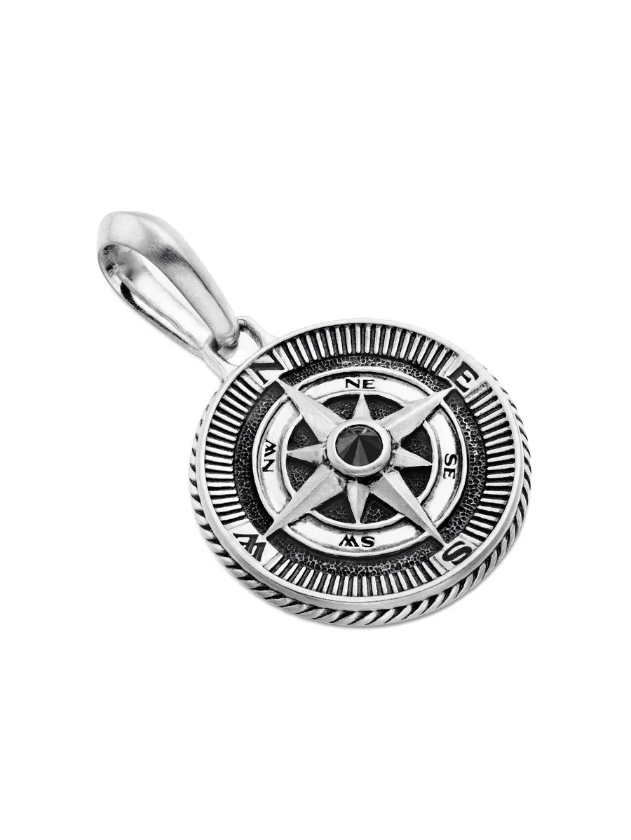 серебряная подвеска Maritime Compass с бриллиантами (29.5 мм) 5