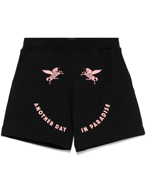 unicorns-embroidered shorts