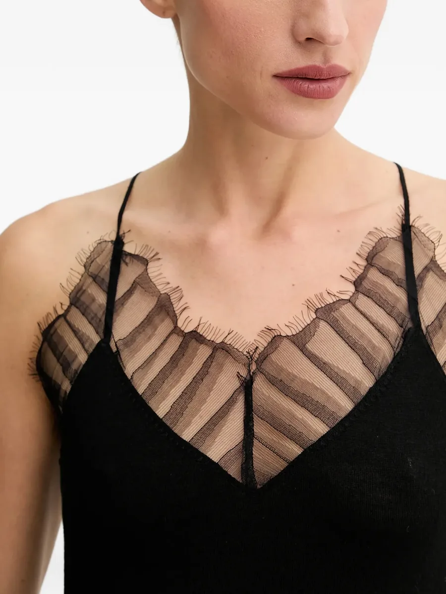 кружевная блузка с V-образным вырезом 7