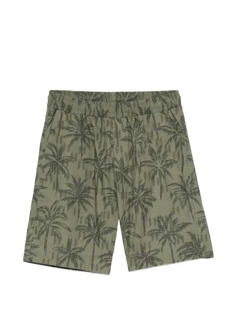 palm-print shorts